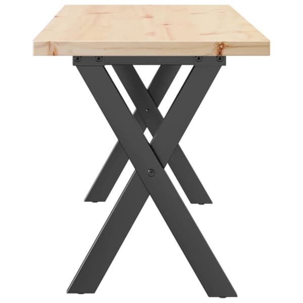 vidaXL Soffbord X-ram 110x40x45,5 cm massiv furu och gjutjärn