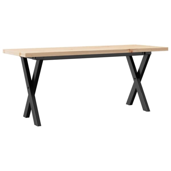 vidaXL Soffbord X-ram 110x40x45,5 cm massiv furu och gjutjärn