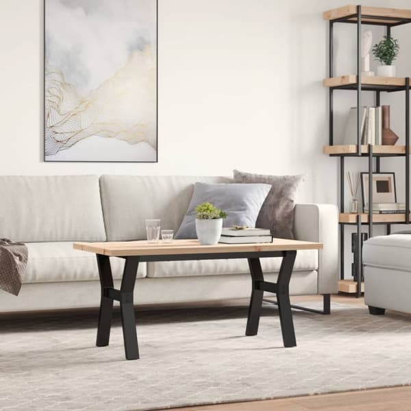 vidaXL Salongbord Y-ramme 100x50x45,5 cm heltre furu og stål