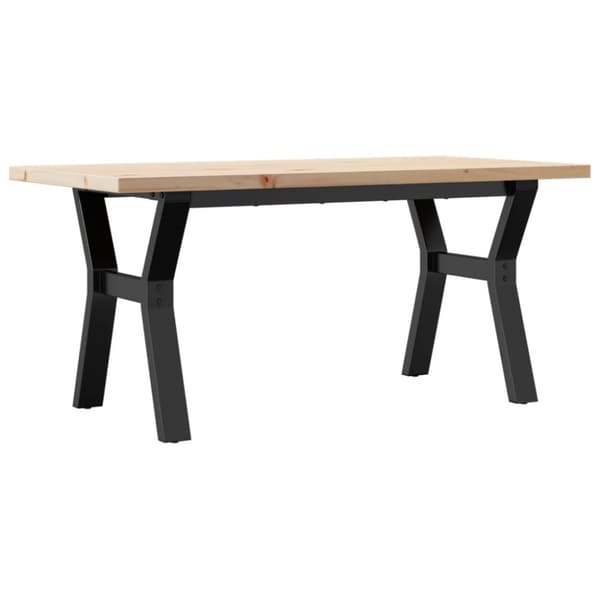 vidaXL Salongbord Y-ramme 100x50x45,5 cm heltre furu og stål