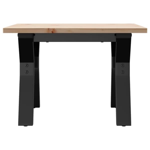 vidaXL sofabord 50x50x35 cm Y-stel massivt fyrretræ og støbejern