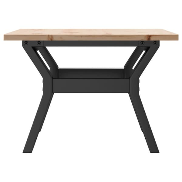 vidaXL sofabord 50x50x35 cm Y-stel massivt fyrretræ og støbejern