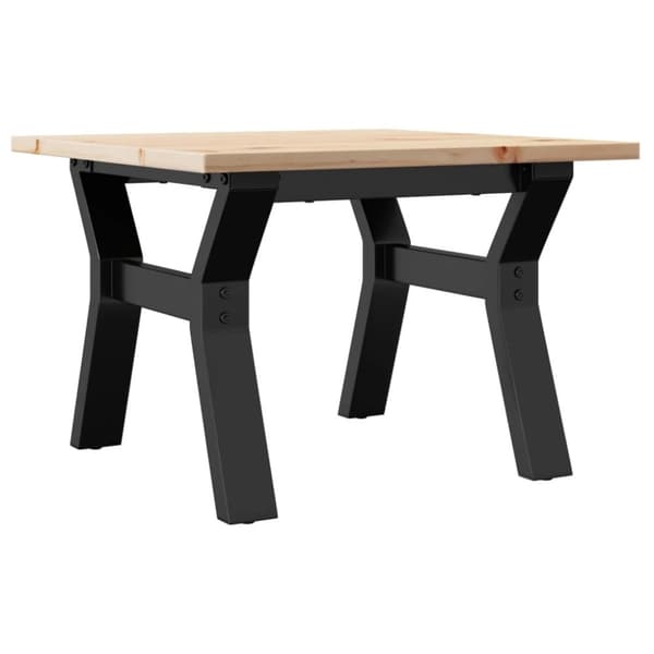 vidaXL sofabord 50x50x35 cm Y-stel massivt fyrretræ og støbejern