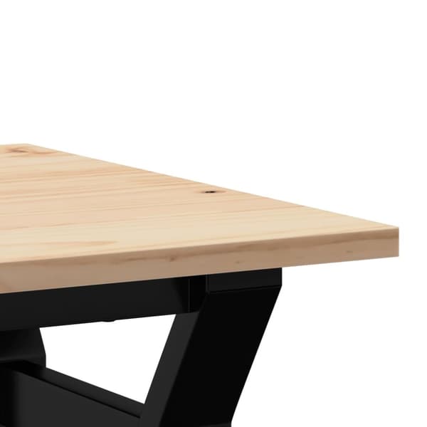 vidaXL sofabord 50x50x35 cm Y-stel massivt fyrretræ og støbejern