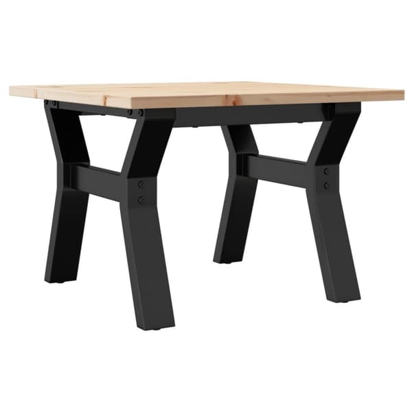 vidaXL sofabord 50x50x35 cm Y-stel massivt fyrretræ og støbejern