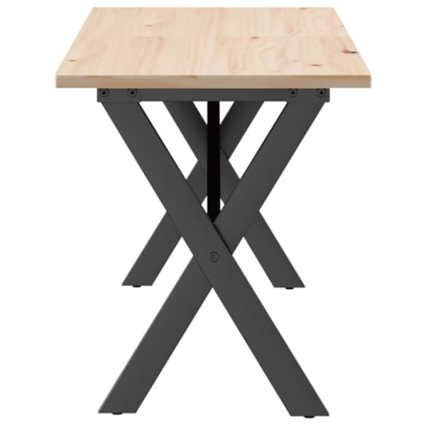 vidaXL sofabord 160x40x45 cm X-stel massivt fyrretræ og støbejern