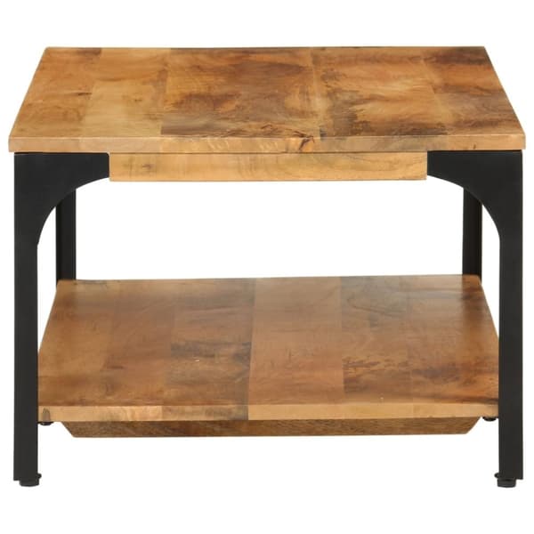 vidaXL sofabord med 2 hylder 100x55x38 cm massivt mangotræ og stål