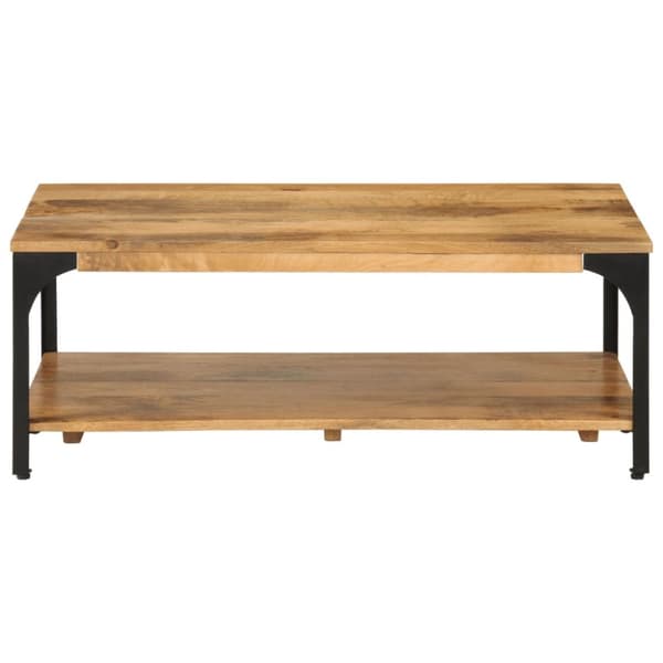 vidaXL sofabord med 2 hylder 100x55x38 cm massivt mangotræ og stål