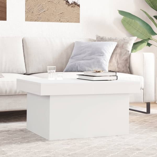 vidaXL Salongbord hvit 80x55x40 cm konstruert tre