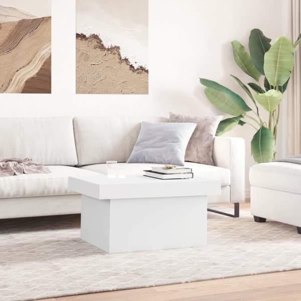 vidaXL Salongbord hvit 80x55x40 cm konstruert tre