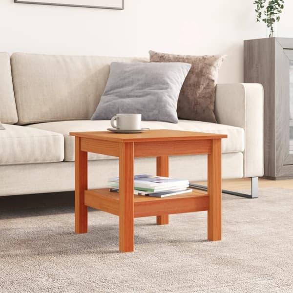 vidaXL Salongbord voksbrun 45x45x40 cm heltre furu