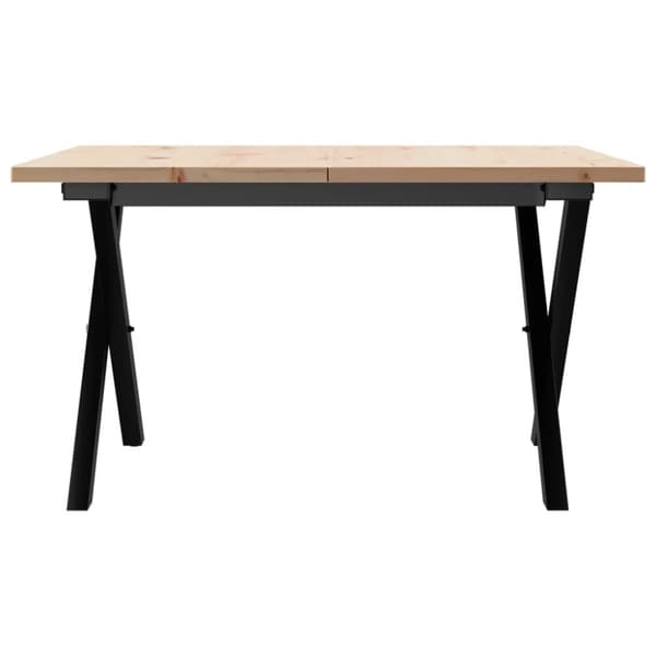 vidaXL sofabord 60x60x40 cm X-stel massivt fyrretræ og støbejern