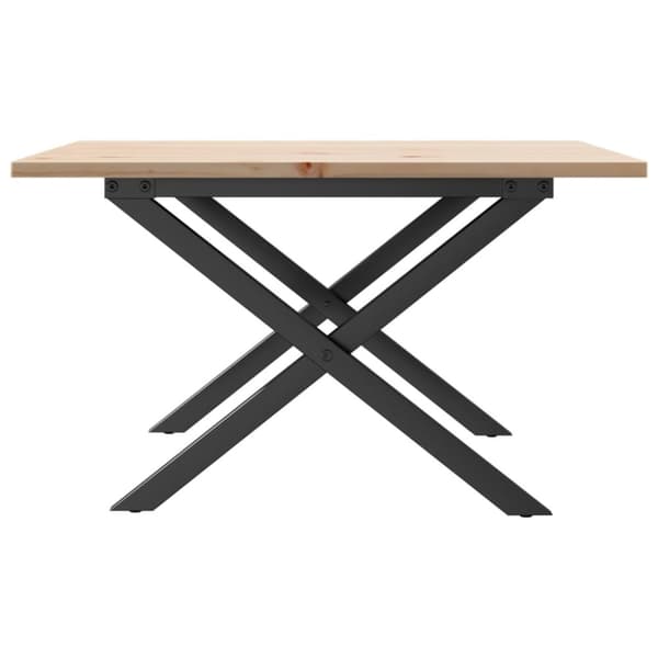 vidaXL sofabord 60x60x40 cm X-stel massivt fyrretræ og støbejern