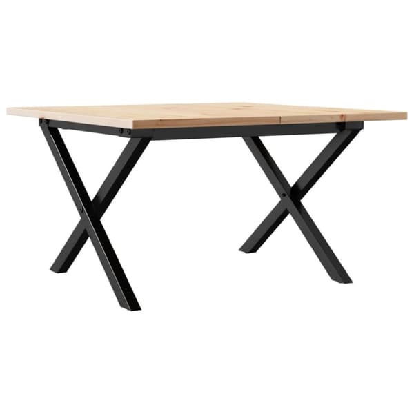 vidaXL sofabord 60x60x40 cm X-stel massivt fyrretræ og støbejern
