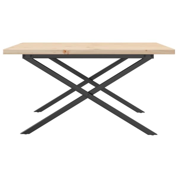 vidaXL Salongbord X-ramme 80x80x45,5 cm heltre furu og stål