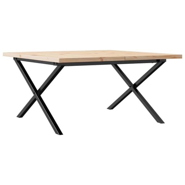 vidaXL Salongbord X-ramme 80x80x45,5 cm heltre furu og stål