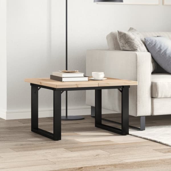 vidaXL Salongbord O-ramme 60x60x40,5 cm heltre furu og stål