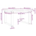 Miniatyrbilde 10 av 10: vidaXL Salongbord O-ramme 60x60x40,5 cm heltre furu og stål