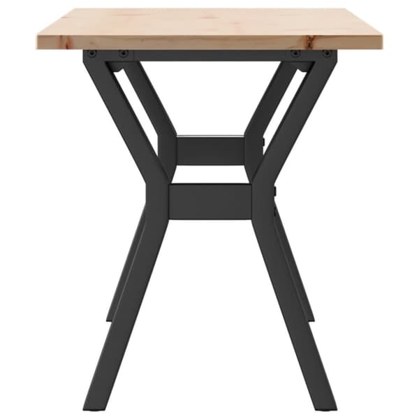 vidaXL sofabord 110x40x45 cm Y-stel massivt fyrretræ og støbejern