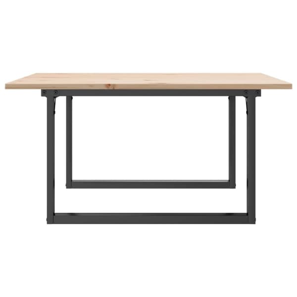 vidaXL Soffbord O-ram 80x80x45 cm massiv furu och gjutjärn