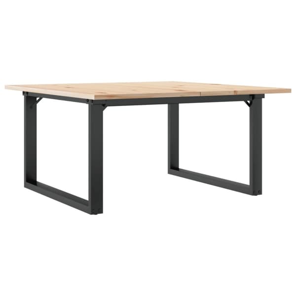 vidaXL Soffbord O-ram 80x80x45 cm massiv furu och gjutjärn