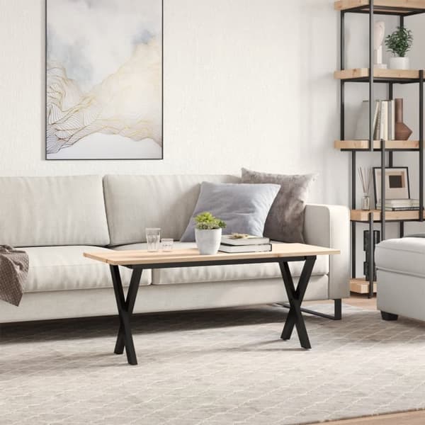 vidaXL Salongbord X-ramme 110x40x45 cm heltre furu og stål