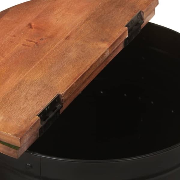 vidaXL Soffbord svart 50x39,5 cm massivt återvunnet trä
