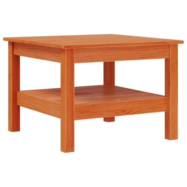 vidaXL sofabord 55x55x40 cm massivt fyrretræ gyldenbrun