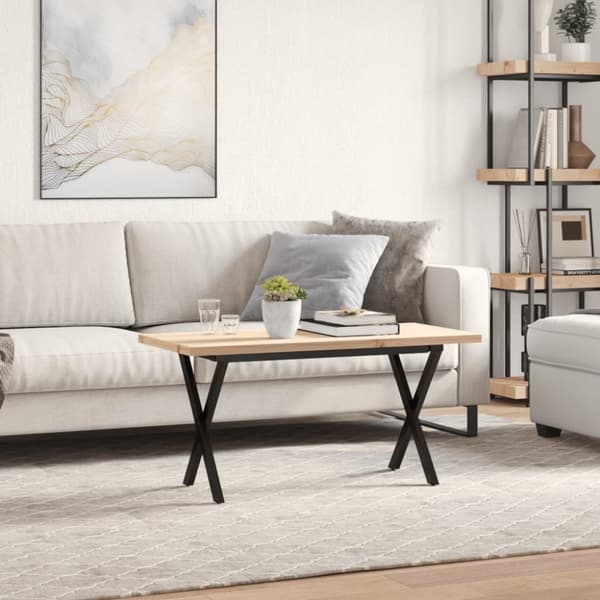 vidaXL Salongbord X-ramme 90x40x45,5 cm heltre furu og stål