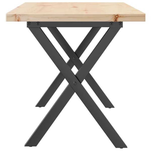 vidaXL Salongbord X-ramme 90x40x45,5 cm heltre furu og stål