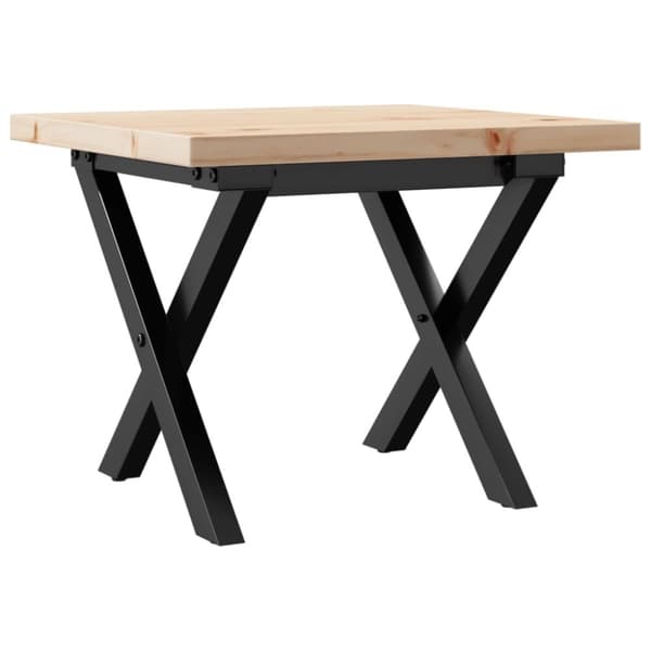 vidaXL Soffbord X-ram 40x40x35,5 cm massiv furu och gjutjärn