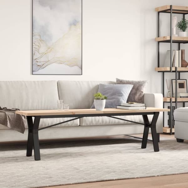 vidaXL sofabord 160x40x45,5 cm Y-stel massivt fyrretræ og støbejern