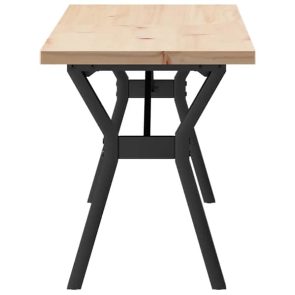vidaXL sofabord 160x40x45,5 cm Y-stel massivt fyrretræ og støbejern