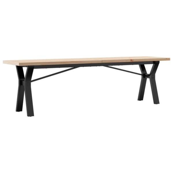 vidaXL sofabord 160x40x45,5 cm Y-stel massivt fyrretræ og støbejern