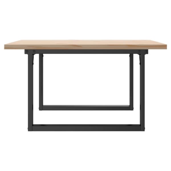 vidaXL sofabord 90x90x45,5 cm O-stel massivt fyrretræ og støbejern