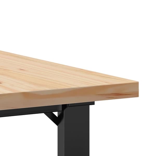 vidaXL sofabord 90x90x45,5 cm O-stel massivt fyrretræ og støbejern