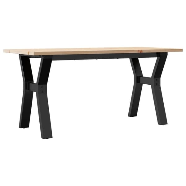 vidaXL Soffbord Y-ram 100x50x45 cm massiv furu och gjutjärn