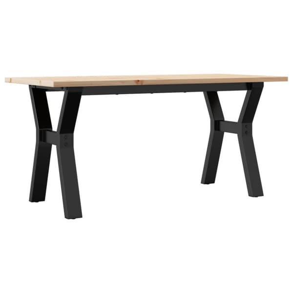 vidaXL Soffbord Y-ram 100x50x45 cm massiv furu och gjutjärn