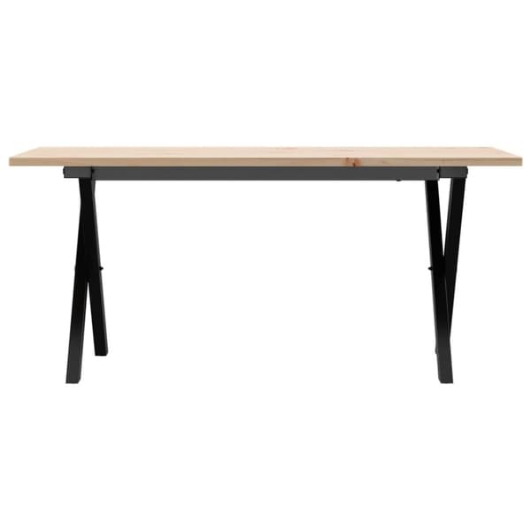 vidaXL Soffbord X-ram 100x50x45 cm massiv furu och gjutjärn