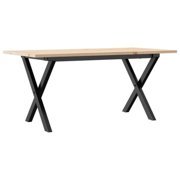 vidaXL Soffbord X-ram 100x50x45 cm massiv furu och gjutjärn