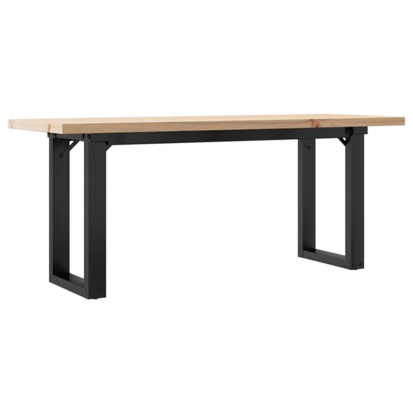 vidaXL Sohvapöytä O-runko 110x40x45,5 cm täysi mänty ja terästä