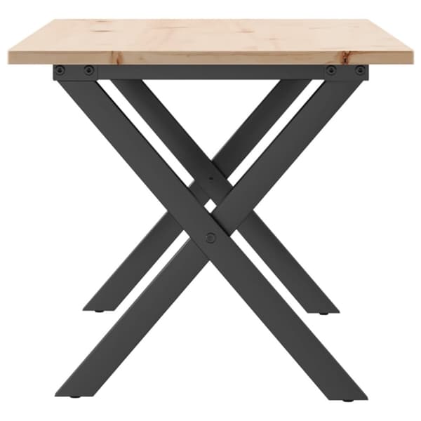 vidaXL sofabord 100x50x45 cm X-stel massivt fyrretræ og støbejern