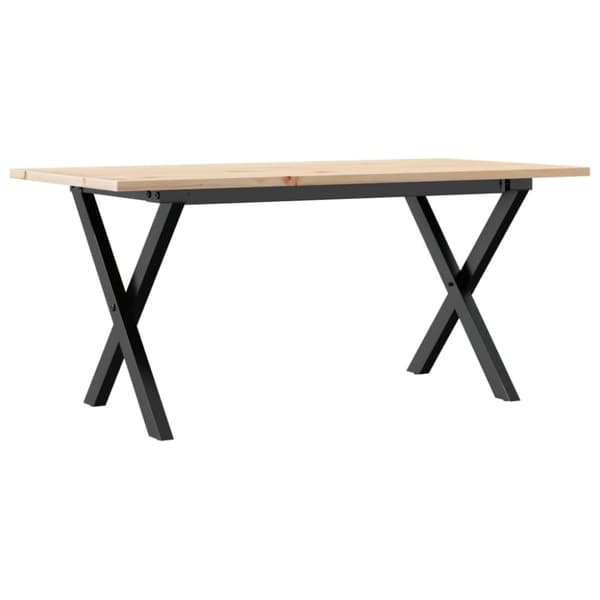 vidaXL sofabord 100x50x45 cm X-stel massivt fyrretræ og støbejern
