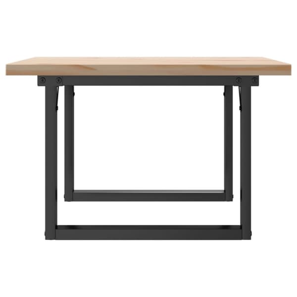 vidaXL sofabord 70x70x40,5 cm O-stel massivt fyrretræ og støbejern