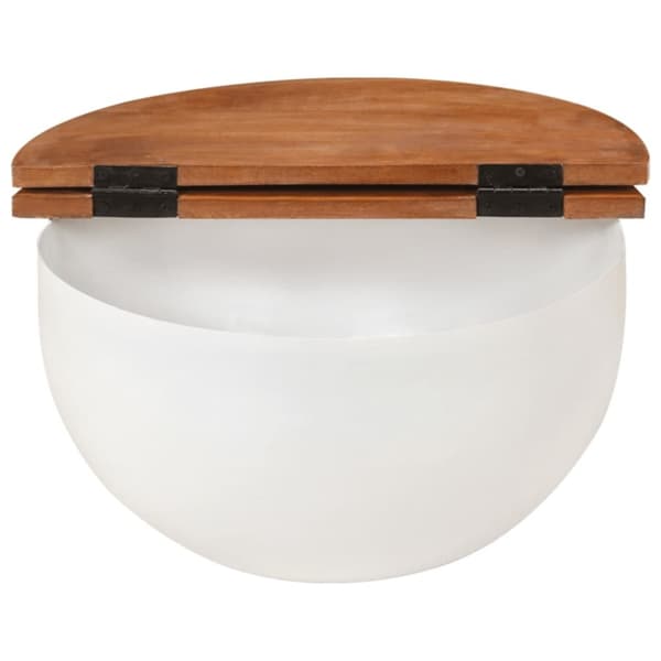 vidaXL sofabord 50x27 cm massivt genbrugstræ hvid