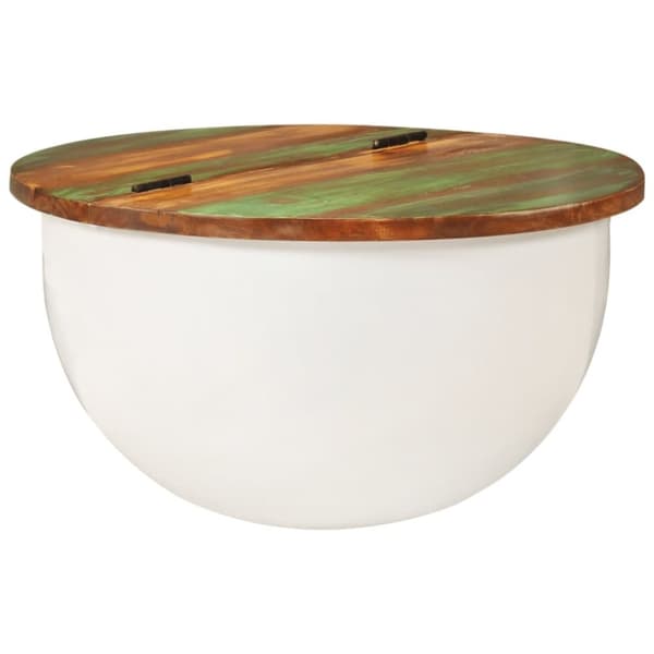 vidaXL sofabord 50x27 cm massivt genbrugstræ hvid