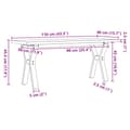 Miniatyrbilde 10 av 10: vidaXL Salongbord Y-ramme 110x40x45,5 cm heltre furu og stål