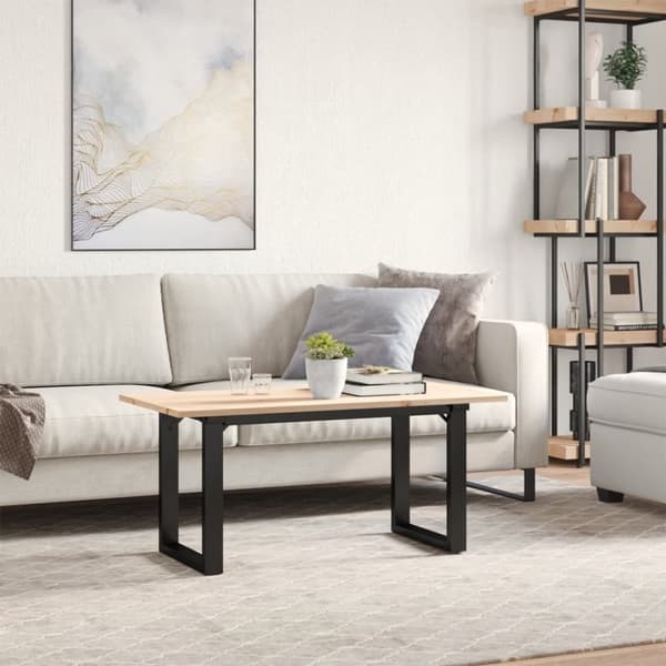 vidaXL Salongbord O-ramme 100x50x45 cm heltre furu og stål