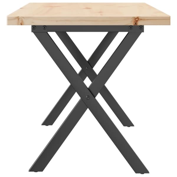 vidaXL sofabord 100x50x45,5 cm X-stel massivt fyrretræ og støbejern