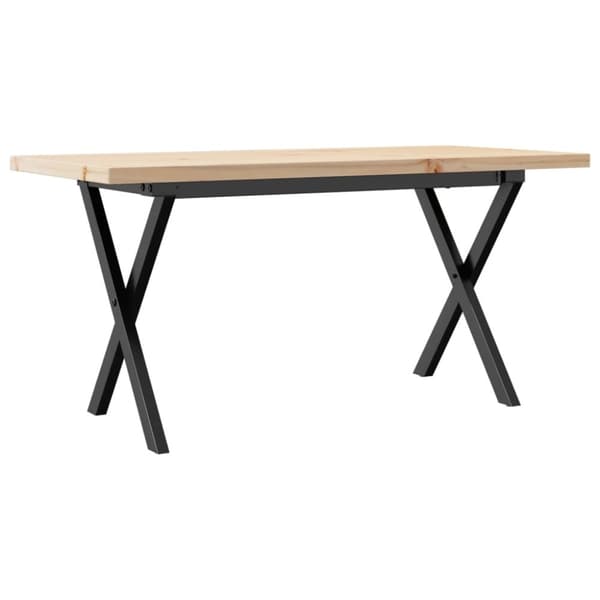 vidaXL sofabord 100x50x45,5 cm X-stel massivt fyrretræ og støbejern